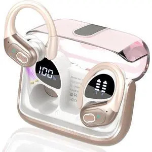AUTYUE Wireless Earbuds 75hrs Bluetooth 5.4 Headphone Sport, Bluetooth Earbuds Stereo Deep Bass Over Ear Bud with Earhooks, ENC Noise Cancelling Mic, IPX7 Waterproof Earphone for Gym/Workout,Rose Gold AUTYUE Wireless Earbuds 75hrs Bluetooth 5.4 Headphone Sport, Bluetooth Earbuds Stereo Deep Bass Over Ear Bud with Earhooks, ENC Noise Cancelling Mic, IPX7 Waterproof Earphone for Gym/Workout,Rose Gold