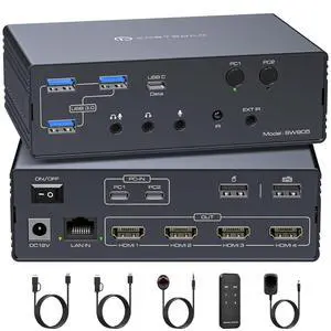 AUTYUE USB C KVM Switch 4 Monitors 2 Computers Docking Station 4K@60Hz for M1/M2/M3/M4 Thunderbolt KVM Switch Support USB3.0/USB C in DP/HDMI Out with Displaylink Copy/Extended Mode AUTYUE USB C KVM Switch 4 Monitors 2 Computers Docking Station 4K@60Hz for M1/M2/M3/M4 Thunderbolt KVM Switch Support USB3.0/USB C in DP/HDMI Out with Displaylink Copy/Extended Mode