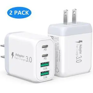 AUTYUE USB C Charger Block, 2 Pack 40W 4-Port USB C Charging Block, Wall Charger Block, USB Fast Charging, Multiport Type C PD+QC Power Plug for i Phone 17/Air/16/15/14/13/12/11,Galaxy,iPad, Tablet PC AUTYUE USB C Charger Block, 2 Pack 40W 4-Port USB C Charging Block, Wall Charger Block, USB Fast Charging, Multiport Type C PD+QC Power Plug for i Phone 17/Air/16/15/14/13/12/11,Galaxy,iPad, Tablet PC