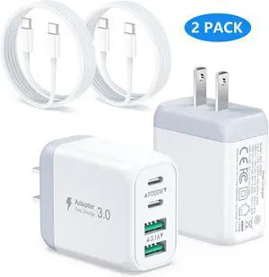 AUTYUE USB C Charger Block, 2 Pack 40W 4-Port Type C Charger Fast Charging Block | Multiport USB C Wall Charger with 6ft USB C to C Cable for iPhone 17 16 15 14, Android Cellphones, Tablet PC etc.. AUTYUE USB C Charger Block, 2 Pack 40W 4-Port Type C Charger Fast Charging Block | Multiport USB C Wall Charger with 6ft USB C to C Cable for iPhone 17 16 15 14, Android Cellphones, Tablet PC etc..