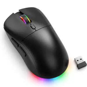 AUTYUE Wireless Gaming Mouse, RGB Bluetooth/2.4G/Wired, 4800 DPI -Black | Dual Bluetooth, 2.4G & wired Tri-Mode, 6 RGB lighting modes, 800-4800 DPI, Rechargeable Battery, Ergonomic for PC Mac Laptop AUTYUE Wireless Gaming Mouse, RGB Bluetooth/2.4G/Wired, 4800 DPI -Black | Dual Bluetooth, 2.4G & wired Tri-Mode, 6 RGB lighting modes, 800-4800 DPI, Rechargeable Battery, Ergonomic for PC Mac Laptop