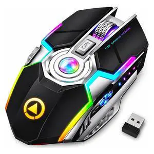 AUTYUE Wireless Gaming Mouse Rechargeable Wireless Mouse RGB Backlit Ergonomic Silent 7 Button Gaming Mice with Adjustable 800-1600 DPI, USB Receiver, for PC Laptop Computer Gamer AUTYUE Wireless Gaming Mouse Rechargeable Wireless Mouse RGB Backlit Ergonomic Silent 7 Button Gaming Mice with Adjustable 800-1600 DPI, USB Receiver, for PC Laptop Computer Gamer