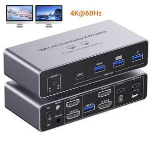 AUTYUE USB C HDMI KVM Switch 2 Monitors for Desktop and Laptop, Dual Monitor USB C KVM Switch | Support 4K@60Hz, for 2 Computes Share Keyboard, Mouse and Monitor, with PD Power Function for Laptop AUTYUE USB C HDMI KVM Switch 2 Monitors for Desktop and Laptop, Dual Monitor USB C KVM Switch | Support 4K@60Hz, for 2 Computes Share Keyboard, Mouse and Monitor, with PD Power Function for Laptop