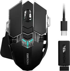 AUTYUE G5 Tri-Mode Wireless Gaming Mouse, 12800 DPI Programmable Ergonomic Mouse with Metal Base for Stability, 500mAh Rechargeable, 8 Macro Buttons, Rapid Fire Key, RGB Backlit for FPS PC Mac - Black AUTYUE G5 Tri-Mode Wireless Gaming Mouse, 12800 DPI Programmable Ergonomic Mouse with Metal Base for Stability, 500mAh Rechargeable, 8 Macro Buttons, Rapid Fire Key, RGB Backlit for FPS PC Mac - Black