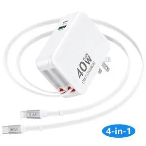 AUTYUE 4-in-1 Retractable USB C Wall Charger, Fast Charging USB C & Light-ning Cable
USB C & USB A Ports, 40W Foldable Type C Charger Fast Charging Block for iPhone, Android Phones, Tablets etc.. AUTYUE 4-in-1 Retractable USB C Wall Charger, Fast Charging USB C & Light-ning Cable
USB C & USB A Ports, 40W Foldable Type C Charger Fast Charging Block for iPhone, Android Phones, Tablets etc..