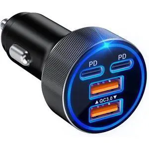 AUTYUE 4-Port 90W Car Charger USB C, Super Fast 4-in-1 Cigarette Lighter Adapter
Multiport Car Phone Charger Accessories USB-C & USB-A for iPhone 17/16/15, iPad, Mac Book, and Android Phones Tablets. AUTYUE 4-Port 90W Car Charger USB C, Super Fast 4-in-1 Cigarette Lighter Adapter
Multiport Car Phone Charger Accessories USB-C & USB-A for iPhone 17/16/15, iPad, Mac Book, and Android Phones Tablets.
