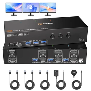 AUTYUE KVM Switch 3 Monitors 3 Computers Displayport HDMI 4K@60Hz EDID Emulation
Triple Monitor KVM Switch EDID, Expand to 3 Monitors and 4 USB 3.0 Ports, Wired Remote, USB Cables, 12V Power Adapter AUTYUE KVM Switch 3 Monitors 3 Computers Displayport HDMI 4K@60Hz EDID Emulation
Triple Monitor KVM Switch EDID, Expand to 3 Monitors and 4 USB 3.0 Ports, Wired Remote, USB Cables, 12V Power Adapter