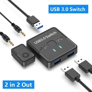 AUTYUE 2 in 2 Out USB 3.0 Switch, USB Switcher 2 Computers Sharing Keyboard and Mouse
Keyboard & Mouse Sharing, 2-In 2-Out Design, USB 3.0 Interface, PC Switcher, Plug &Play, with desktop controller AUTYUE 2 in 2 Out USB 3.0 Switch, USB Switcher 2 Computers Sharing Keyboard and Mouse
Keyboard & Mouse Sharing, 2-In 2-Out Design, USB 3.0 Interface, PC Switcher, Plug &Play, with desktop controller