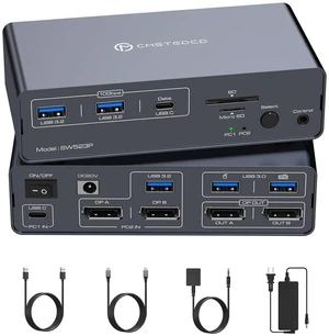 AUTYUE 13-in-1 KVM Docking Station USB C KVM Switch 2 Monitors 2 Computers DisplayPort 4K@120Hz for 1 Desktop & 1 Laptop Sharing Dual Monitor with USB 3.2 Gen2 10Gbps, 100W PD, SD/Micro SD Card Reader AUTYUE 13-in-1 KVM Docking Station USB C KVM Switch 2 Monitors 2 Computers DisplayPort 4K@120Hz for 1 Desktop & 1 Laptop Sharing Dual Monitor with USB 3.2 Gen2 10Gbps, 100W PD, SD/Micro SD Card Reader
