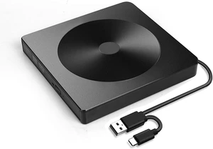 AUTYUE External CD DVD Drive for Laptops, USB 3.0 & Type-C Portable CD/DVD Drive and CD DVD Burner for Laptop, Desktop, External Optical Drive Compatible with Windows XP/7/8/10/Vista, Linux, MacOS AUTYUE External CD DVD Drive for Laptops, USB 3.0 & Type-C Portable CD/DVD Drive and CD DVD Burner for Laptop, Desktop, External Optical Drive Compatible with Windows XP/7/8/10/Vista, Linux, MacOS