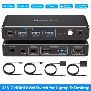 AUTYUE KVM Switch 1 Monitor 2 Computers, 4K@60Hz USB-C HDMI KVM Switch
for Laptop & Desktop, Share 1 Monitor, Keyboard, Mouse & USB Devices, 100W Laptop Charging, Wired Controller AUTYUE KVM Switch 1 Monitor 2 Computers, 4K@60Hz USB-C HDMI KVM Switch
for Laptop & Desktop, Share 1 Monitor, Keyboard, Mouse & USB Devices, 100W Laptop Charging, Wired Controller