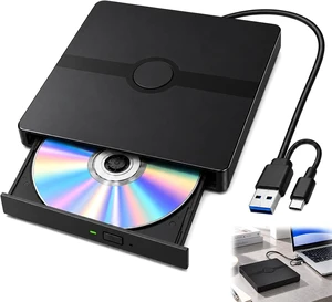 AUTYUE External CD DVD Drive, Portable DVD Player for PC with External DVD±RW Burner USB 3.0 & USB-C Ultra Fast External Optical CD/DVD -/+RW Drive Compatible with Windows 11/10/8/7 Linux MacOS AUTYUE External CD DVD Drive, Portable DVD Player for PC with External DVD±RW Burner USB 3.0 & USB-C Ultra Fast External Optical CD/DVD -/+RW Drive Compatible with Windows 11/10/8/7 Linux MacOS
