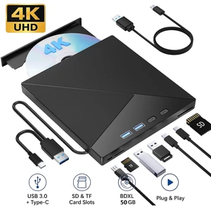 AUTYUE 7 in 1 External 4K Blu Ray Drive for Laptop, 4K UHD Blu Ray Player,External Bluray Drive with USB 3.0 & Type-C, Portable DVD Burner 3D BD Player 4K Blu-ray Drive for Windows 7-11 MacOS Desktop AUTYUE 7 in 1 External 4K Blu Ray Drive for Laptop, 4K UHD Blu Ray Player,External Bluray Drive with USB 3.0 & Type-C, Portable DVD Burner 3D BD Player 4K Blu-ray Drive for Windows 7-11 MacOS Desktop