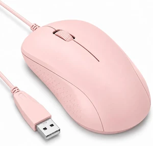 AUTYUE Silent Wired Mouse, 1200 DPI Ergonomic USB Computer Wired Mouse for Office & Home, Plug & Play, Wired USB Mouse Compatible with Windows Mac Linux (Pink) AUTYUE Silent Wired Mouse, 1200 DPI Ergonomic USB Computer Wired Mouse for Office & Home, Plug & Play, Wired USB Mouse Compatible with Windows Mac Linux (Pink)