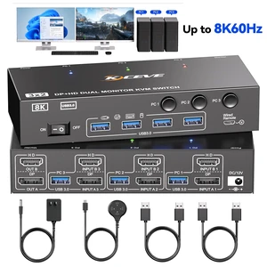 AUTYUE HDMI+DP KVM Switch 2 Monitors 3 Computers 8K@60Hz/4K144Hz 3 PC KVM Switches
USB3.0 Dual Monitor KVM Switches for 3 PC Share 4 USB 3.0 Devices and 2 Displays, with 3 USB Cables and Wired Remote AUTYUE HDMI+DP KVM Switch 2 Monitors 3 Computers 8K@60Hz/4K144Hz 3 PC KVM Switches
USB3.0 Dual Monitor KVM Switches for 3 PC Share 4 USB 3.0 Devices and 2 Displays, with 3 USB Cables and Wired Remote