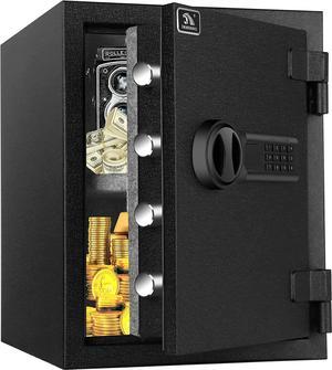 TIGERKING Fireproof Safe, Safe Box, 1.24 Cubic Feet,Steel Money Safe Home Safe with Digital Lock for Home and Office