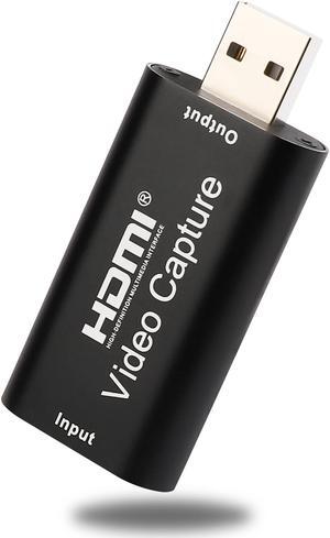 Video Audio Capture HDMI to USB 2.0 1080p Record via DSLR Camcorder Action Cam for Gaming Live Broadcasting Streaming