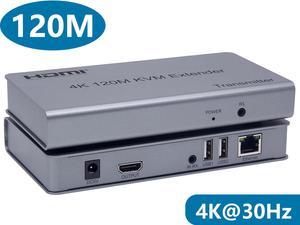 HDMI KVM USB Extender Over CAT6 Cable Up to 120m (393 feet) Support HDMI 1.4 4K@30Hz HDCP 1.4 and IR Control