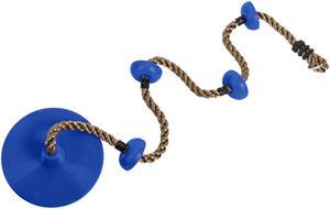 Climbing Swings Rope With Platforms And Disc Seat Blue- Swing Set Accessories