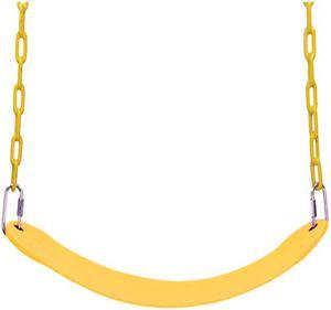 Heavy Duty Swing Seat-Swing Set Accessories Swing Seat with Coated Chain Yellow