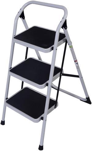 3 Step Portable Folding Ladder Non Slip Safety Tread Stepladder Commercial Home