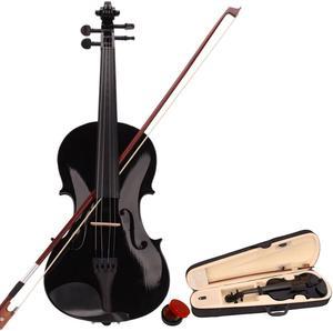 Hot School Acoustic Violin 4/4 Full Size Fiddle W/Case and Bow Rosin Black Color