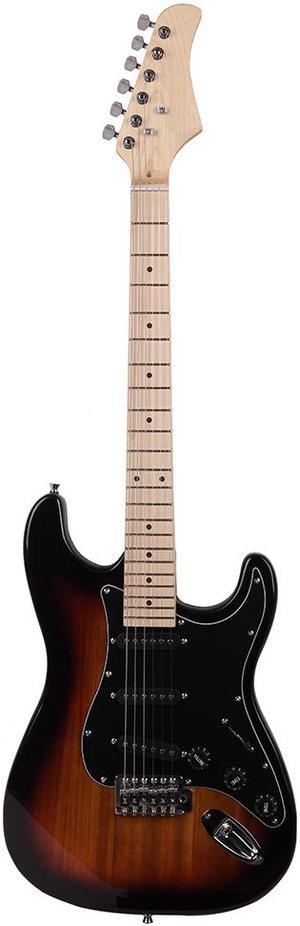 New Burning Fire Electric Guitar with Black Pickguard 20W AMP Sunset