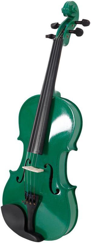 4/4 Size Practic Students Acoustic Violin Set Fiddle with Case Bow Rosin Green