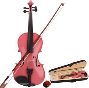 4/4 Size Pink Student Beginner Acoustic Violin Fiddle + Case+ Bow + Rosin