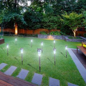 24 Pack Outdoor Solar Powered LED Light Stainless steel Lawn Patio Pathway Garden
