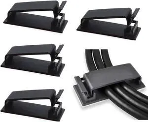 50Pcs Self Adhesive Cable Management Clips Cable Organizers Wire Clips Cord Holder for TV PC Ethernet Cable under Desk Home Office Outdoor