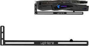 upHere Graphics Card GPU Brace Support Video Card Sag Holder/Holster Bracket, Anodized Aerospace Aluminum, Single or Dual Slot Cards (Black),GL05