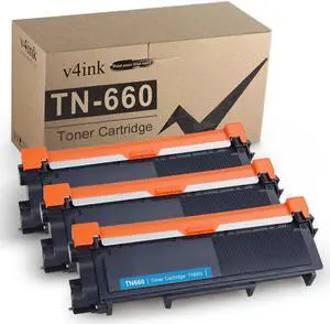 V4INK 3-Pack Replacement for Brother TN630 TN660 Toner Cartridge Black for Brother HL-L2340DW HL-L2300D HL-L2380DW MFC-L2700DW L2740DW DCP-L2540DW L2520DW HL-L2320D MFC-L2720DW L2740DW