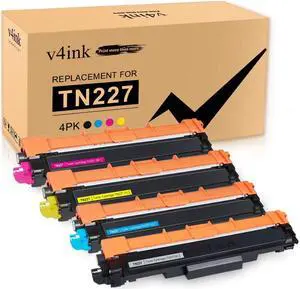 V4INK Compatible Toner Cartridge Replacement for Brother TN227 TN223 4-Pack KCMY with 2020 Newest Version Chips,for use in Brother Color Laserjet HL-L3230CDW HL-L3290CDW MFC-L3750CDW MFC-L3770CDW