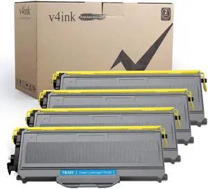 V4INK Compatible Toner Cartridge Replacement for Brother TN360 TN330 Toner Black for Brother HL-2140 Hl-2170W Dcp-7030 Dcp-7040 Brother Mfc-7340 Mfc-7345N MFC-7440N Mfc-7840W Printer (4 PACK)