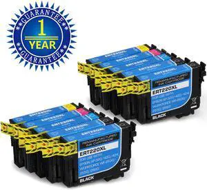10 Pack 4K/2C/2M/2Y Ink Cartridge Replacement for Epson 220XL 220 T220XL with Epson Workforce WF2630 WF2650 WF2760 WF2660 WF2750 AIO Inkjet Expression Home XP420 XP424 XP320 Photo Printer