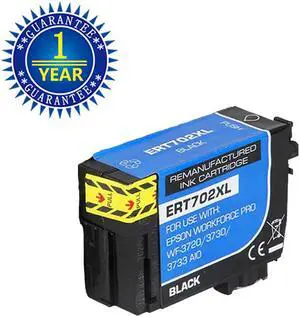 1PK 702XL T702XL High Yield Black Ink For Epson Epson WorkForce Pro WF-3720 WF-3730 WF-3733 Printer