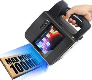 BENTSAI B85 Wide Format Handheld Inkjet Printer, Large Character Coding Machine Up to 3.93 inch 100mm Print Height, Use for Almost Any Surfaces with Solvent Quick Dry Ink for Logo, Label, Trademark