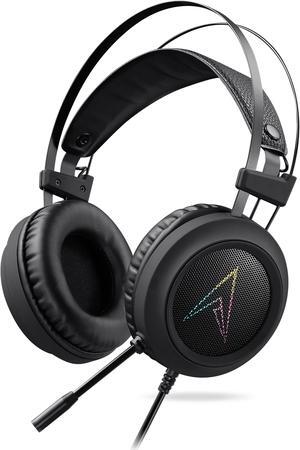 Allied Warhead RGB Headset: Immersive 7.1 Surround Sound, Noise Cancelling Memory Foam, Bendable Cardioid Mic, Adjustable Headphones, Breathing RGB Lighting, Lightweight Frame - PC & Mac