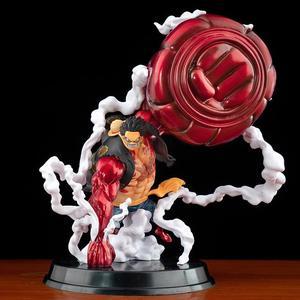 One Piece Monkey. D Luffy Gear 4 Anime Action Figure Statue Character PVC Model Toys Collection with Calendar (8.66 inch)