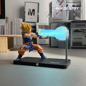 Dragon Ball Kakarotto Son Goku Kamehameha Wave Magnetic Light Lamp Model Ornament Anime Peripheral Toys Gifts
