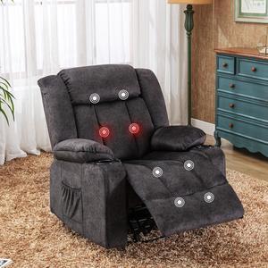 GTPLAYER Recliner Chair Massage Rocker with Heated 360 Degree Swivel Lazy Boy Recliner Single Sofa Seat with Cup Holders for Living Room (Dark Grey)