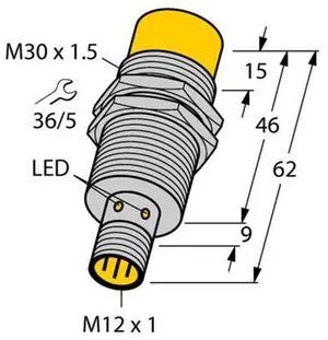 NI20-M30-AP6X-H1141 1646140 Inductive sensor PNP NI20-M30-AP6X-H1141 1646140 Inductive sensor PNP