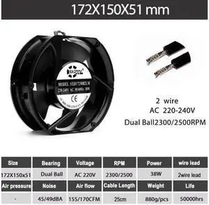 1pcs industrial cooling fan 17cm 170mm Fan AC 220V 240V Dual Ball 38W 17251 Industrial Case Cooling Fan Fans 1pcs industrial cooling fan 17cm 170mm Fan AC 220V 240V Dual Ball 38W 17251 Industrial Case Cooling Fan Fans