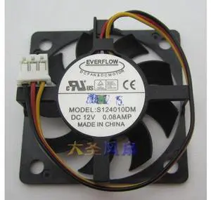 EVERFLOW S124010DM Graphics fan 12V 0.08A/0.15A 3-wire 3-pin EVERFLOW S124010DM Graphics fan 12V 0.08A/0.15A 3-wire 3-pin