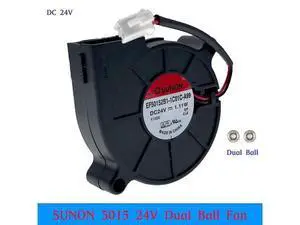Original Sunon 3D Printer Blower Fan 5015 DC 24V 1.11W Dual Ball Bearing Fan Centrifugal Cooling Turbo Fan 50X50X15mm 5015S Original Sunon 3D Printer Blower Fan 5015 DC 24V 1.11W Dual Ball Bearing Fan Centrifugal Cooling Turbo Fan 50X50X15mm 5015S