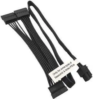 6 Pin male to 3x 15 Pin SATA Female Hard Drive Power Adapter Cable for Seasonic Antec Modular Power Supply 20-in(50cm) 6 Pin male to 3x 15 Pin SATA Female Hard Drive Power Adapter Cable for Seasonic Antec Modular Power Supply 20-in(50cm)