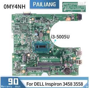 Laptop motherboard For DELL Inspiron 3458 3558 Mainboard 14216-1 0MY4NH Core SR27G i3-5005U TESTED DDR3