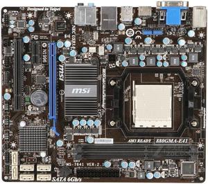 MSI 880GMA-E41 AMD 880G Socket AM3 DDR3 16GB Micro ATX Motherboard