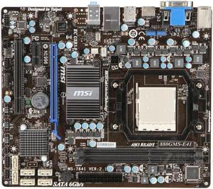 MSI 880GMS-E41 AMD 880G Socket AM3 DDR3 16GB Micro ATX Motherboard